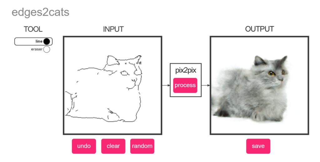 A screenshot of edges2cats use case.